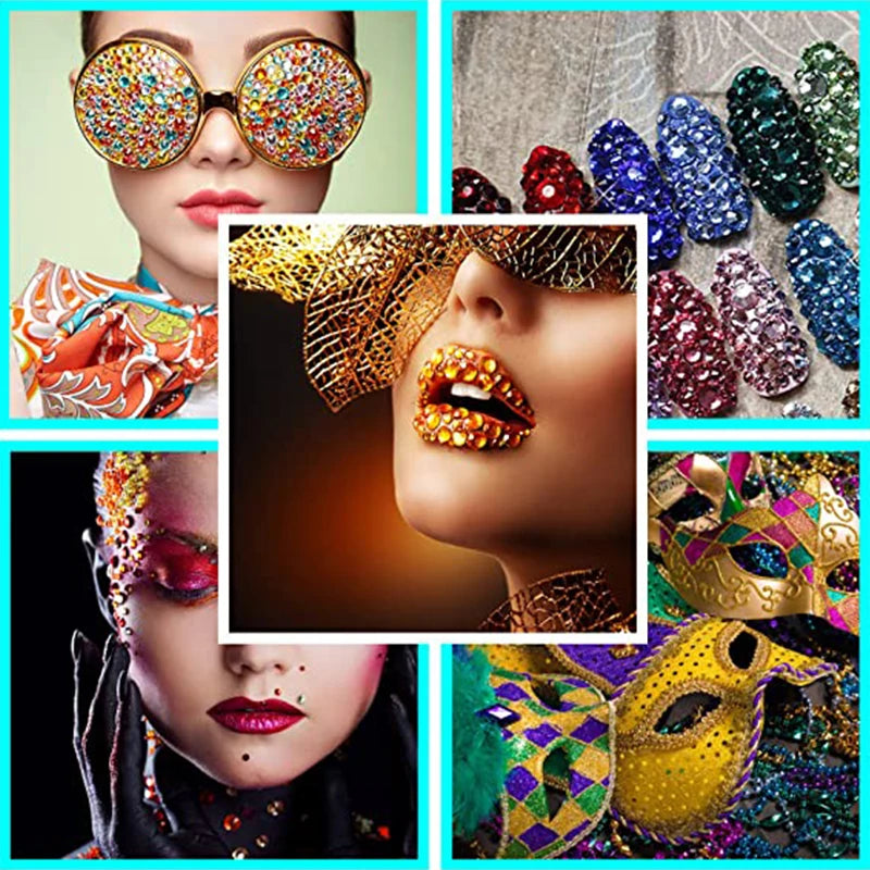 165-Piece Crystal Rhinestone Gem Stickers – Self-Adhesive DIY