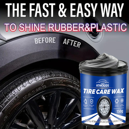 Black Tire Wax Polish 150ml – Rubber & Vinyl Restorer + Sponge Tire Wax Polish Oasis Select 150ml
