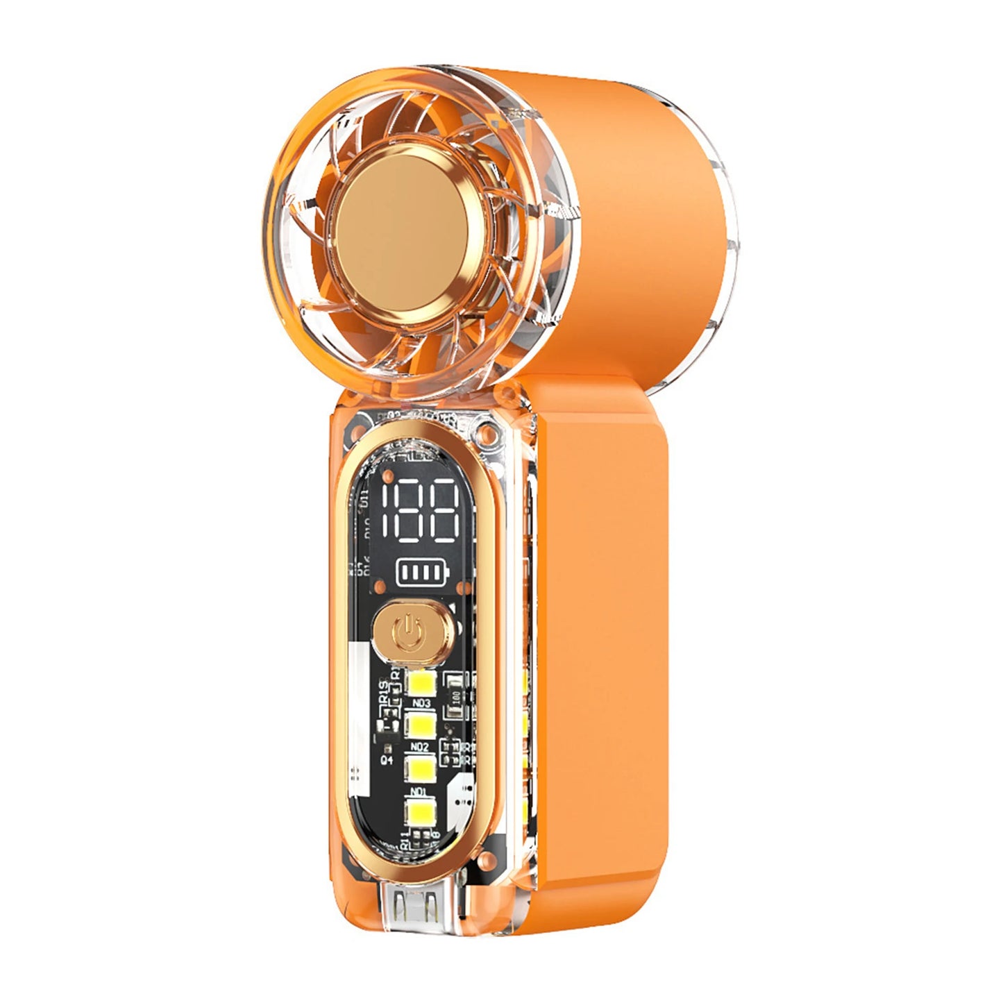 Personal Mini Air Cannon Fan Type-C Rechangable Ice Feeling Handheld Fan Mini Personal Pocket Fans for Travel/Summer/Concerts Peaceful Pleasures Health and Wellness Orange