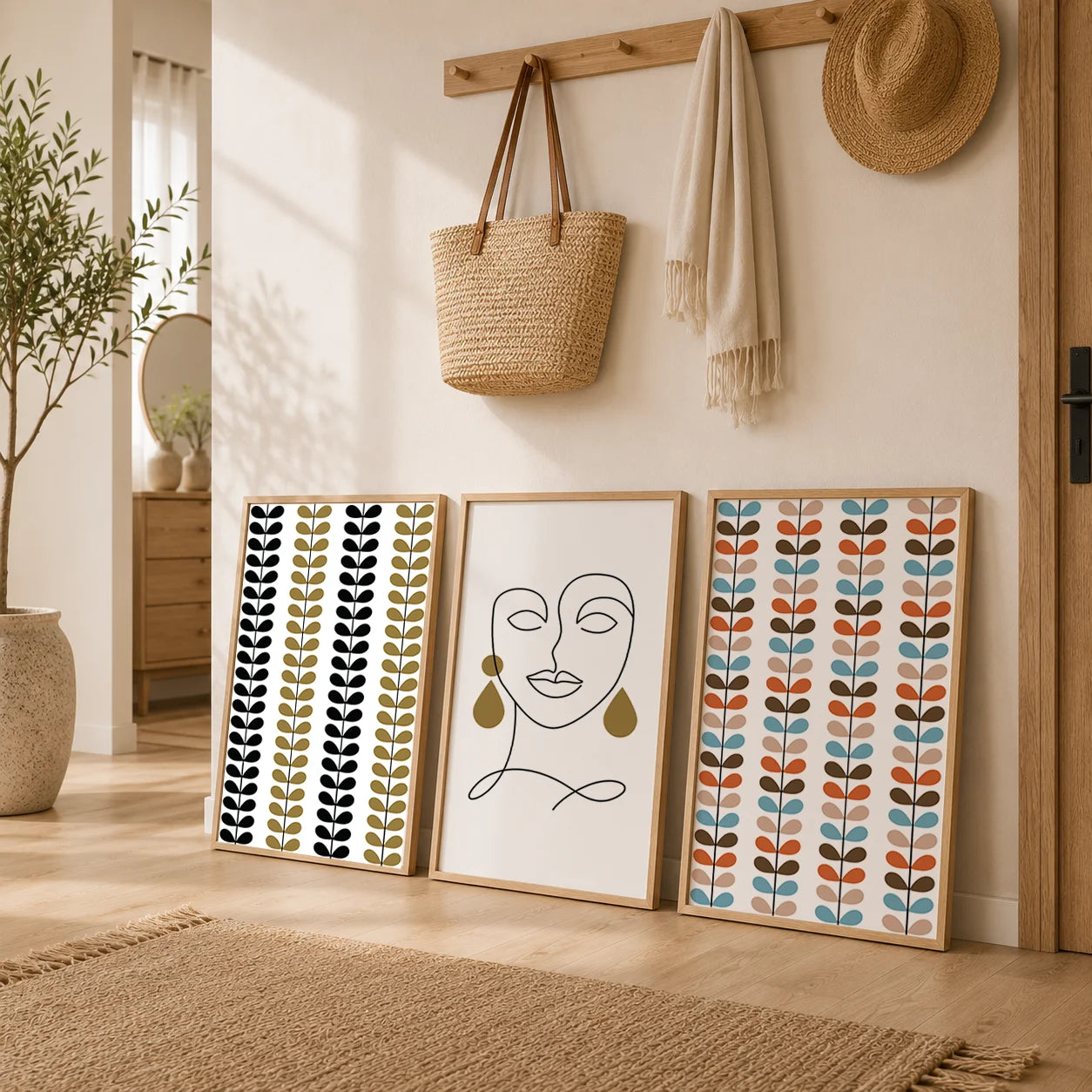 Abstract Wall Art Modern Fashion Woman Line Canvas Painting Minimalist Poster Print for Girl Bedroom Living Room Wall Decor Peaceful Pleasures Health and Wellness