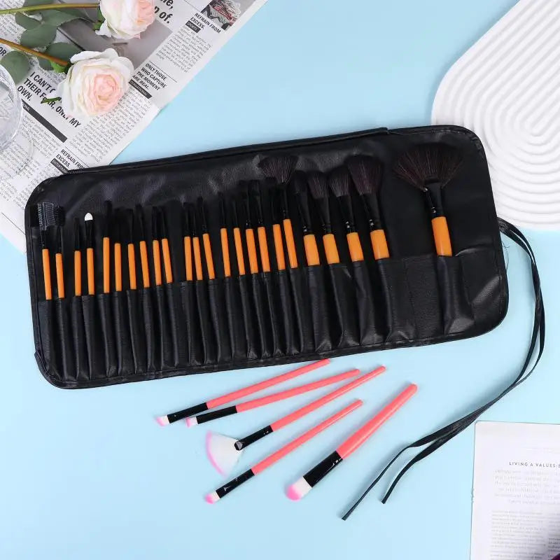 24pcs Makeup Brush Sets Professional Cosmetics Brushes Eyebrow Powder Foundation Shadows Pinceaux Make Up Tools With Storage Bag Peaceful Pleasures Health and Wellness