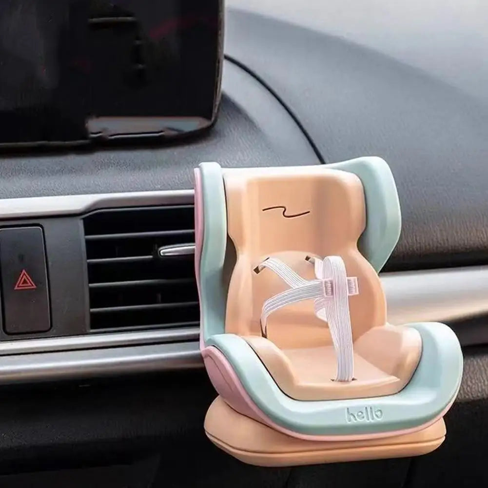 Labubu Mini Doll Car Seat with Seat Belt | Kawaii Car Decor