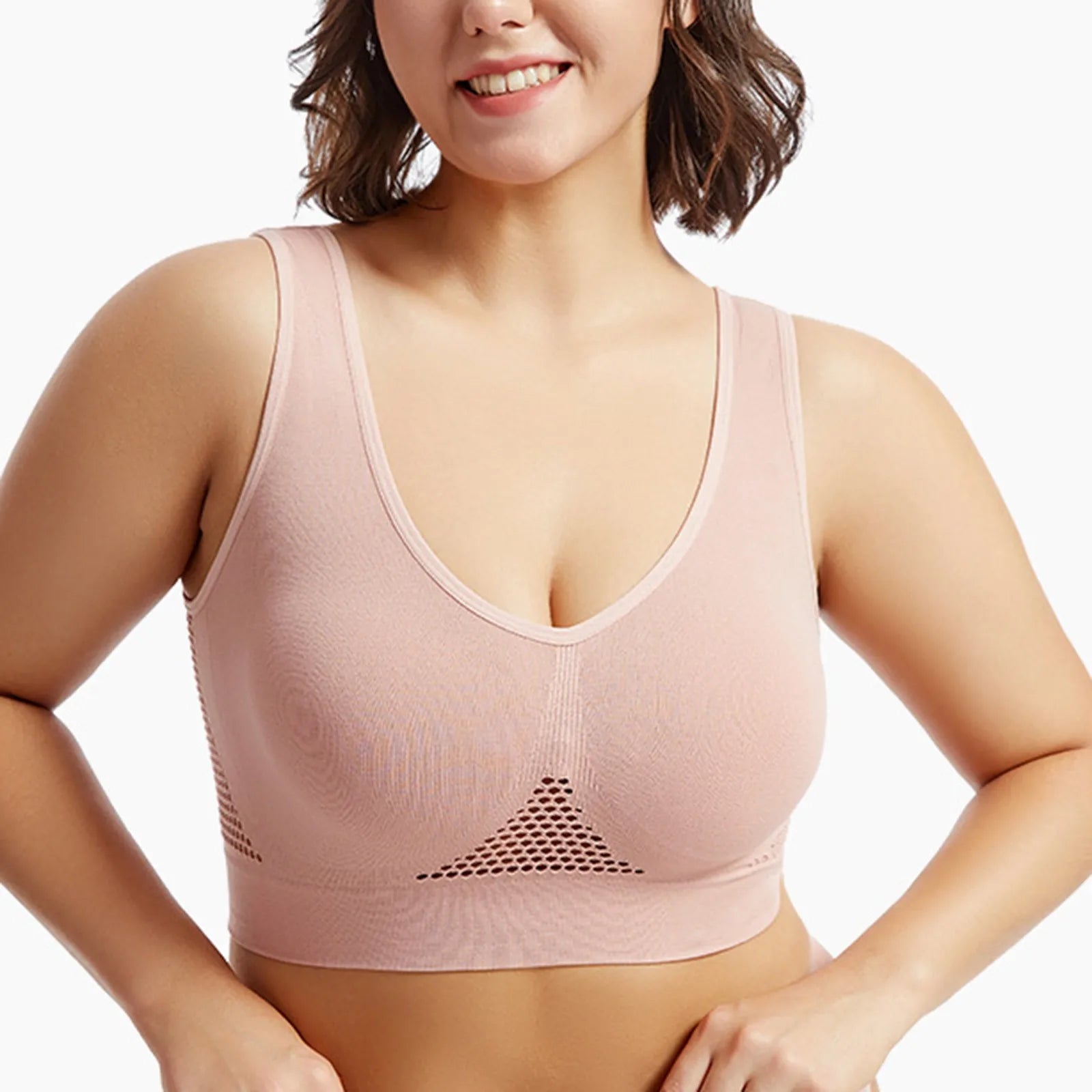 Breathable Sports Bra Top Fitness Women Brassiere Removable Padded Sport Bra Running Gym Seamless Push Up Bras Peaceful Pleasures Health and Wellness