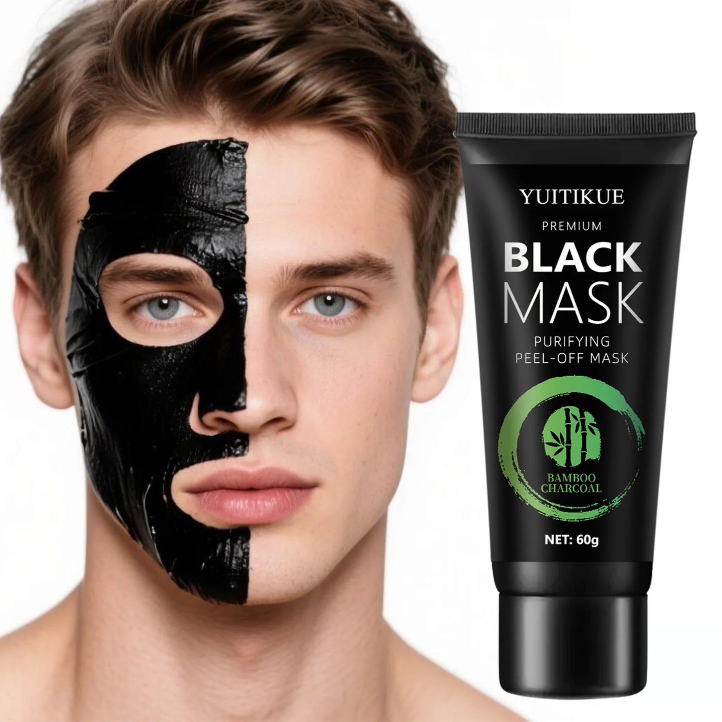 Bamboo Charcoal Black Mask 60g - Anti-Wrinkle & Whitening, Deep Cleansing Peel-Off, Removes Blackheads & Impurities Peaceful Pleasures Health and Wellness