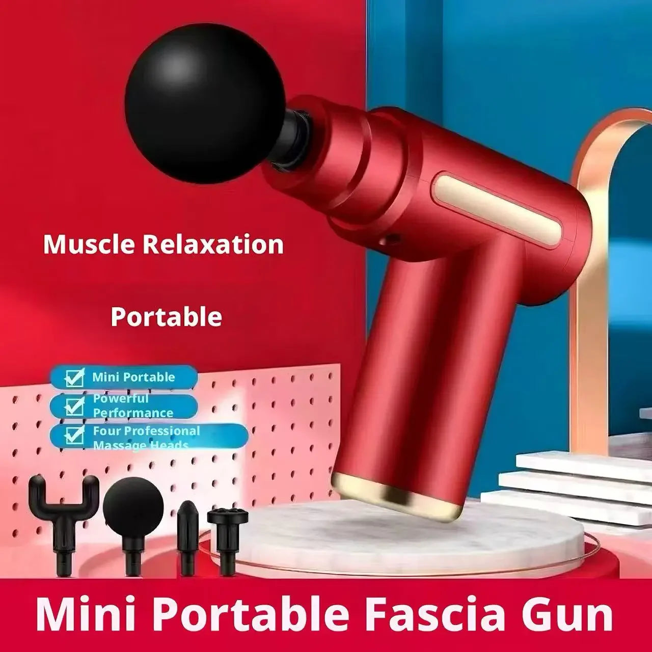 Mini Fascia Gun Portable Home Muscle Massager Adjustable Speed Rechargeable Small Electric Massage Gun for Men Women Fitness Peaceful Pleasures Health and Wellness