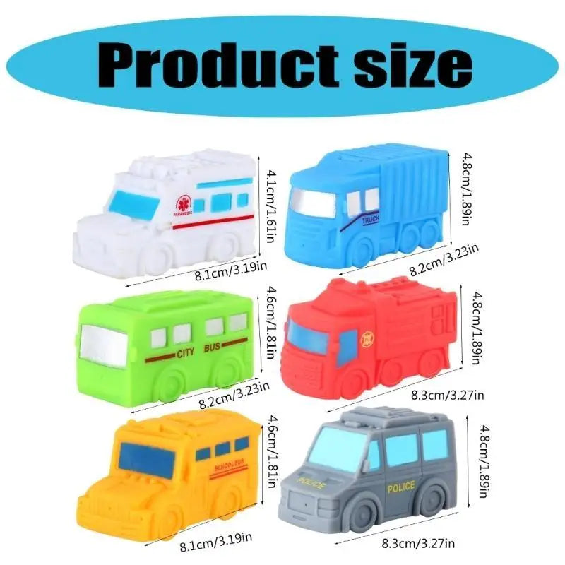 Toddler Bath Toy Car Set – 6 Floating Water Play Vehicles