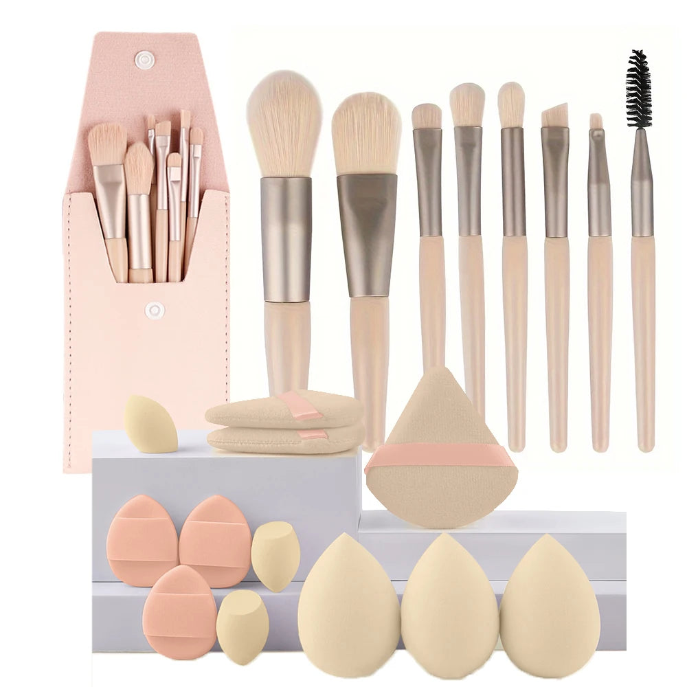 RUNTOIN 8/20Pc Makeup Brush Set – Powder, Foundation & Blending