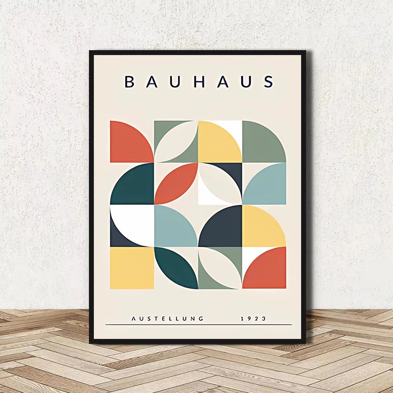 Abstract BAUHAUS art poster, line geometric pattern canvas art painting used for room wall and living room decoration, framel Peaceful Pleasures Health and Wellness DD08-18 30x40cm