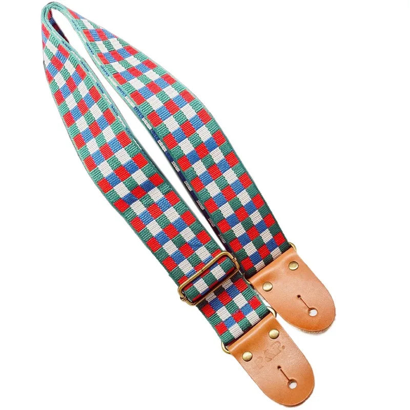PP Guitar Strap Praise Jacquard Plaid Leopard Print Wholesale Folk
