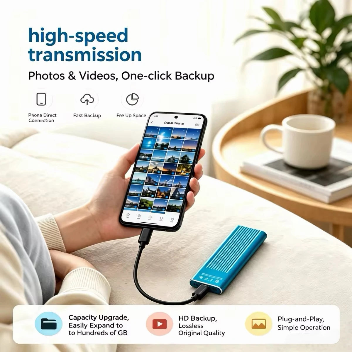 EOENKK 8TB Portable External SSD USB 3.2 Type-C Fast Drive