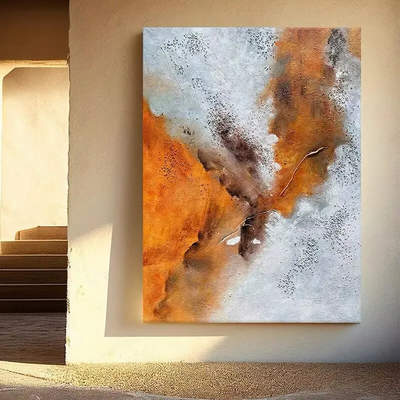 Abstract Yellow Hand-Painted Oil Painting on Canvas | Wall Art Hand-Painted Canvas Art Peaceful Pleasures Health and Wellness