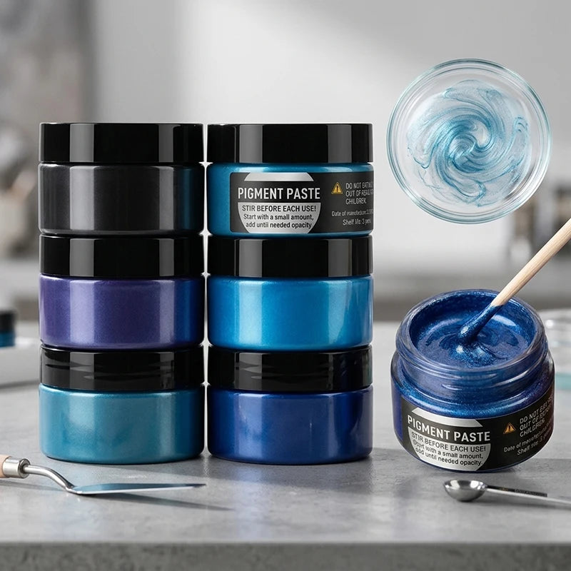 50g Shimmer Metallic Blue-Green Pearl Pigment – Pearlescent Colorant for UV Resin, Epoxy & DIY Jewelry Making