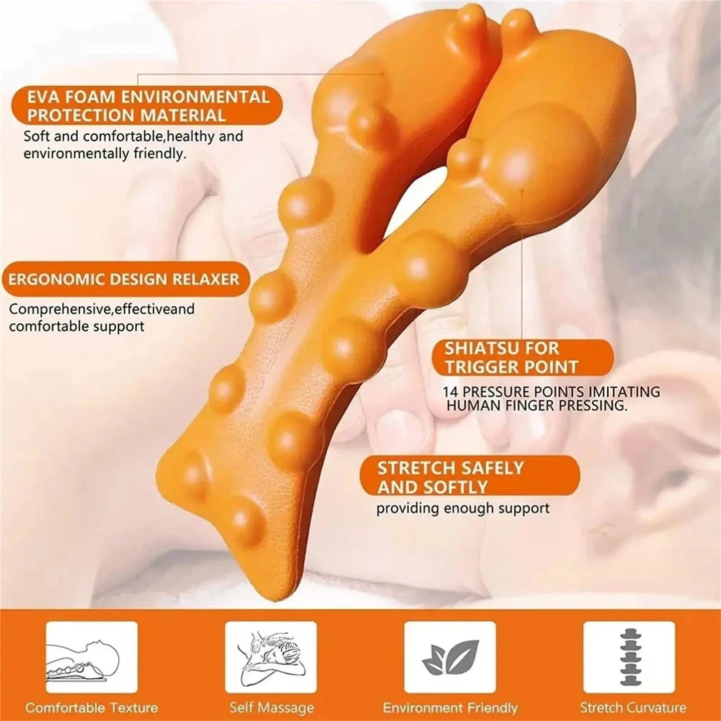 Neck Stretcher Acupressure Massager – Shoulder Support Tool