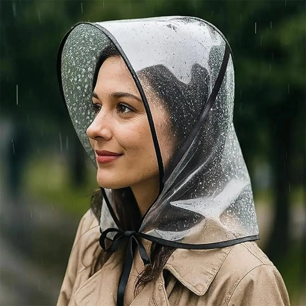 Clear Reusable Waterproof Rain Hat with Wide Brim for Women Lady Outdoor Travel Hiking Gardening Shopping Beach Wind Protection Peaceful Pleasures Health and Wellness