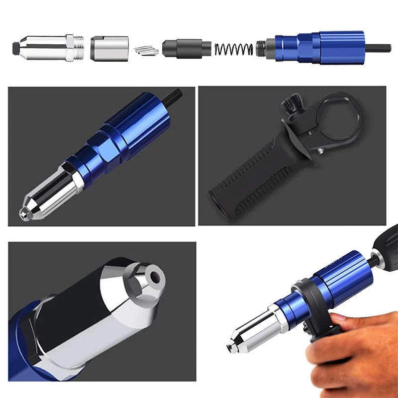Electric Rivet Gun Drill Adapter 2.4–4.8mm | Cordless Riveting Tool Peaceful Pleasures Health and Wellness