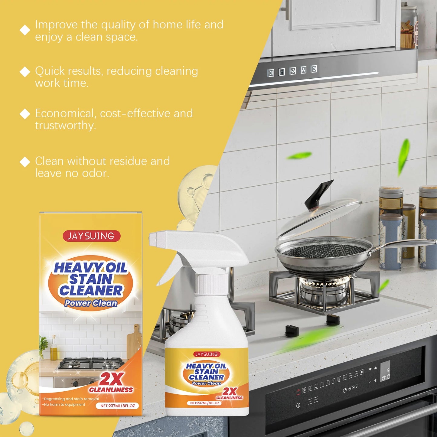 237ml Heavy Duty Kitchen Degreaser | Oil Stain Cleaner Spray