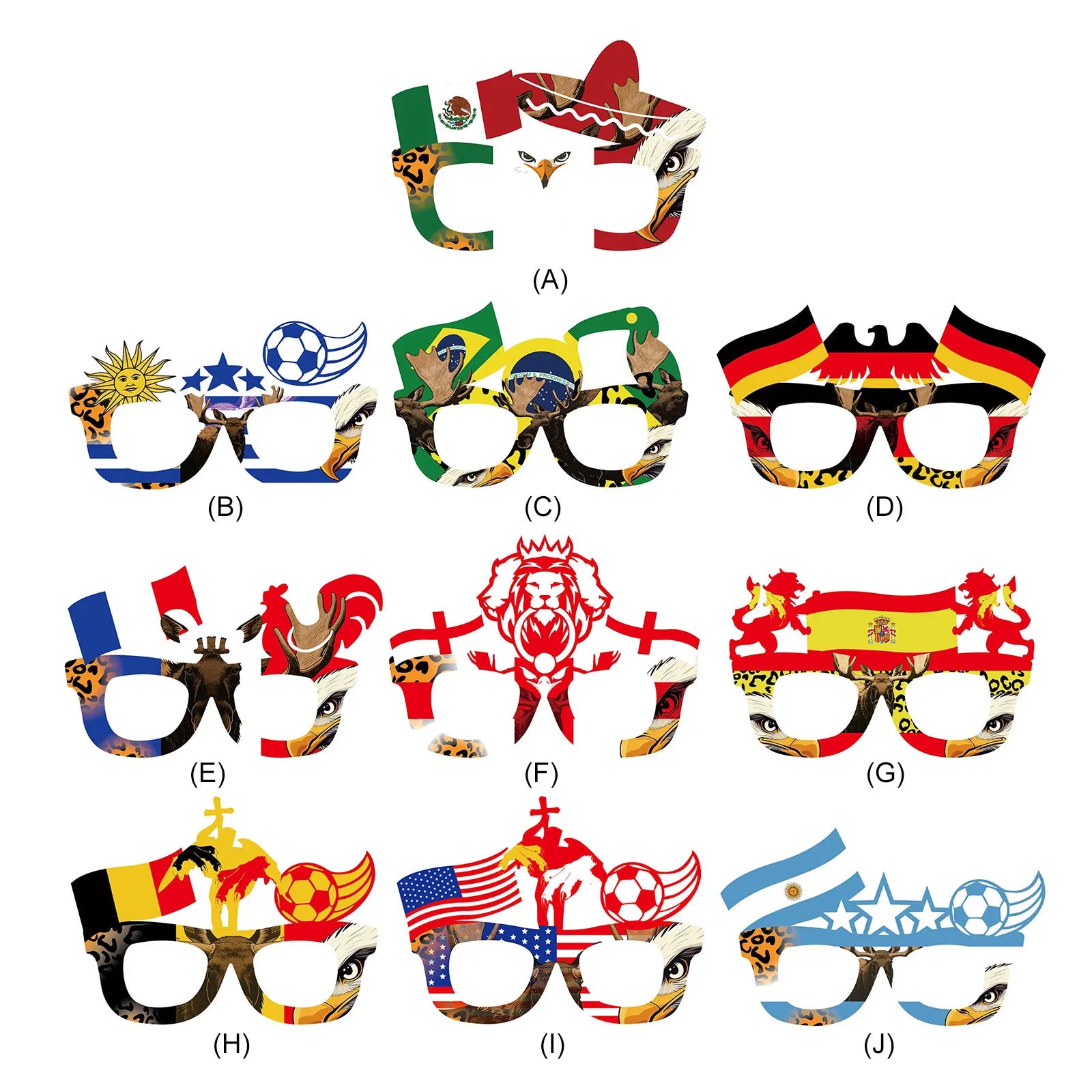 2026 Football Competition Novelty Fun Eyeglasses Football Merchandise Decorations for Sport Events and Gatherings Peaceful Pleasures Health and Wellness