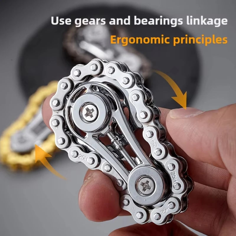 New Sprockets Flywheel Fingertip Gyro Fidget Spinner Antistress Anxiety Metal Bike Chains EDC Spinner Fidget Toys For Adult Peaceful Pleasures Health and Wellness