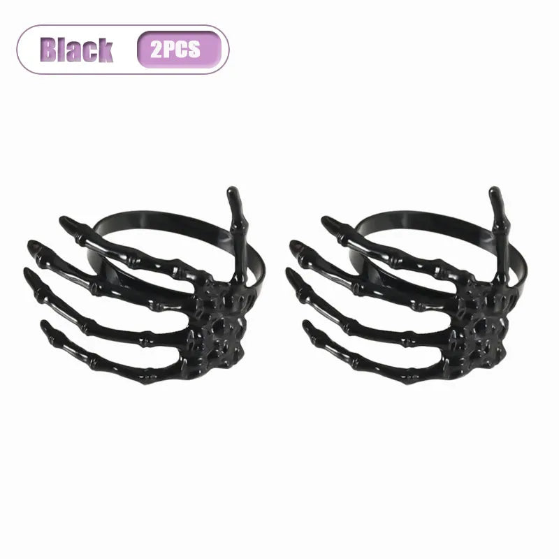 Halloween Skeleton Hand Napkin Rings Set 2–4 | Spooky Table Decor
