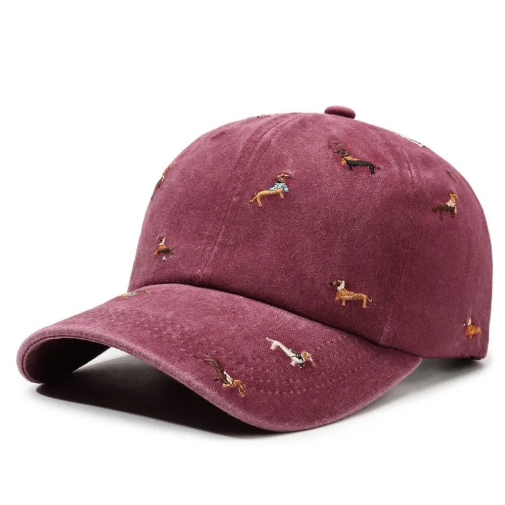 Embroidered Puppy Baseball Cap – UV Sun Hat | One Size