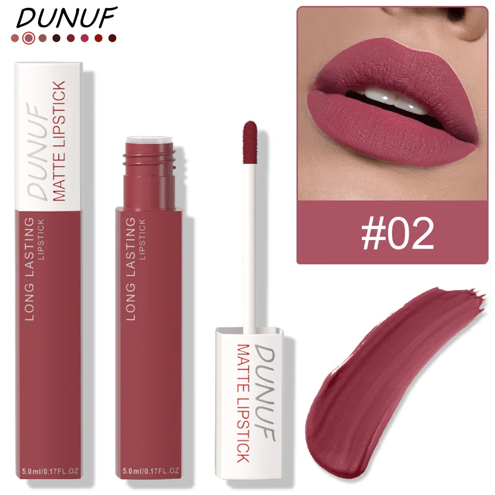 DUNUF Matte Lip Gloss – Waterproof, Long-Lasting, Non-Stick