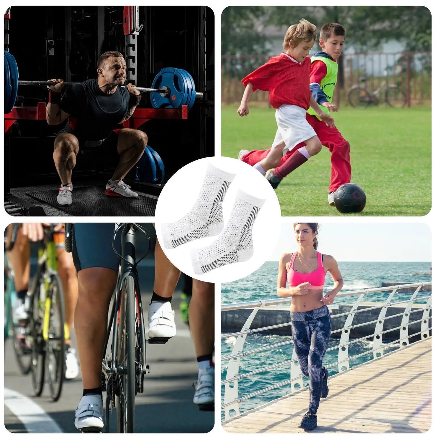 Compression Sleeve Socks for Swollen Feet & Ankles | 15–20 mmHg