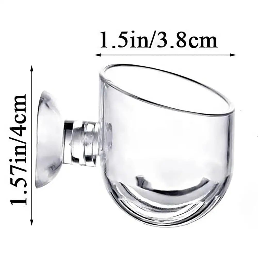 Acrylic Aquarium Plant Cup with Suction Holder | Tank Decor