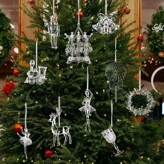 Clear Acrylic Christmas Ornaments – Transparent Hanging Pendants Christmas Ornament Oasis Select