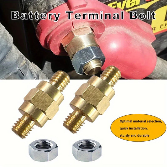 Heavy-duty Brass Battery Terminal Connectors 3/8-16 Threaded Seamless Installation for Assorted Car Series Safe Connection Peaceful Pleasures Health and Wellness