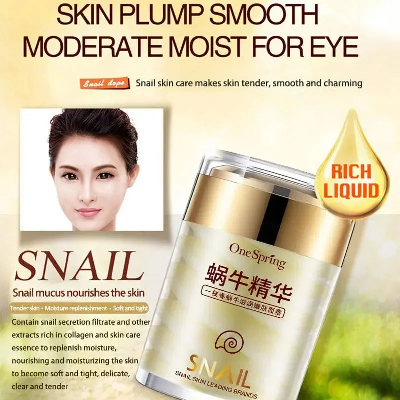 Snail Anti Wrinkles Face Cream Anti Aging Firming Skin Retinol Eye Massage Roller Fade Dark Eye Circles Eye Bag Serum Products Peaceful Pleasures Health and Wellness