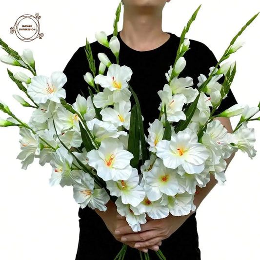 3pcs Artificial Silk Dendrobium Orchid Stems | Home Decor Artificial Flower Stems Peaceful Pleasures Health and Wellness