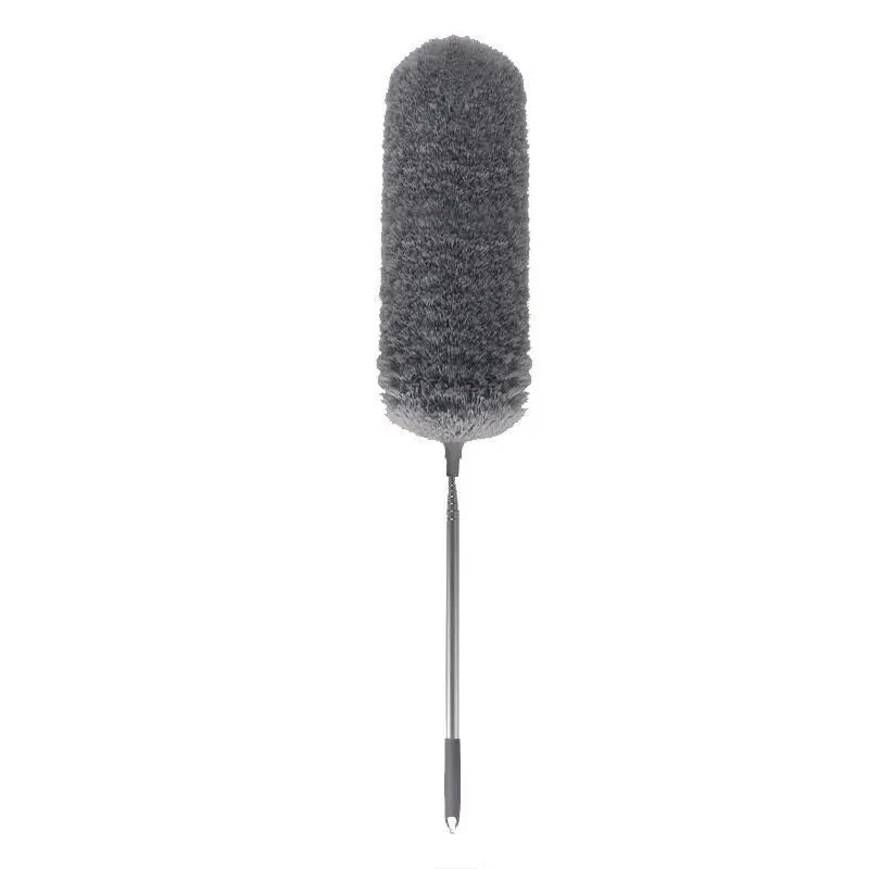 2.8M Extended Chicken Feather Duster Extendable and Curved Ceiling Cleaning Broom Household Electrostatic Dust Collector Peaceful Pleasures Health and Wellness Gray