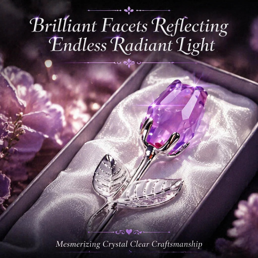 Mini Crystal Rose Ornament – Romantic Gift for Her, 4 Colors