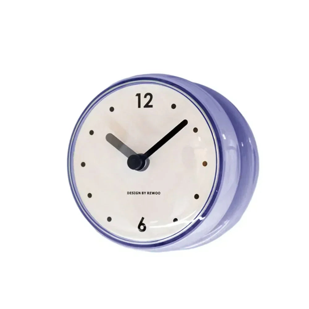 Waterproof Anti-Fog Sucker Wall Clock – Silent Quartz 75mm