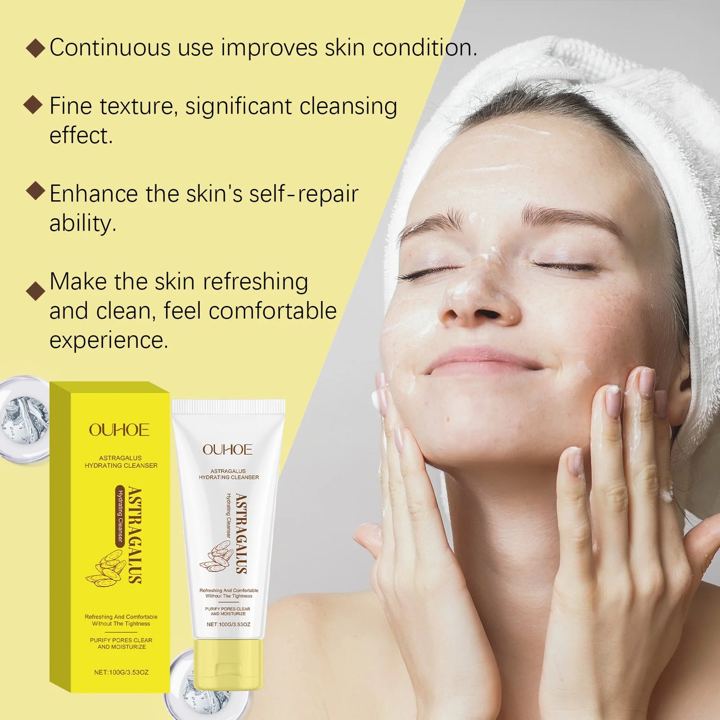 Astragalus Root Facial Cleanser – Hydrating Deep Pore Wash
