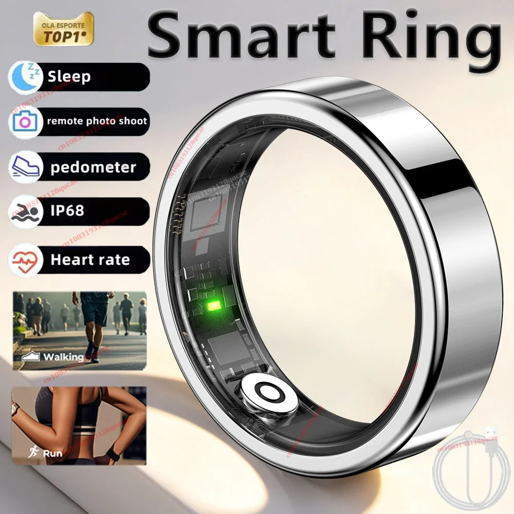 R10 Smart Ring with Charging Case for Men Women, Health and Sleep Monitor, 5ATM Waterproof, Multi-sport Mode, Smartring 2026 New Peaceful Pleasures Health and Wellness Silver Cable 12