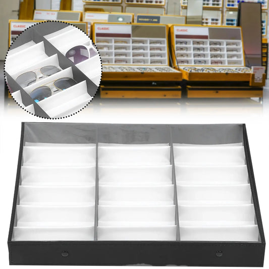 18-Slot Eyeglass & Sunglass Organizer Display Case with Lid Eyeglass Organizer Case Peaceful Pleasures Health and Wellness
