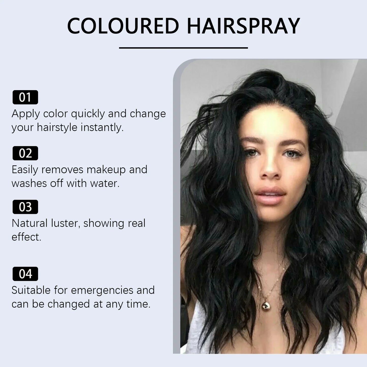 HOEGOA Temporary Black Hair Dye Spray – Cover Grey Hair