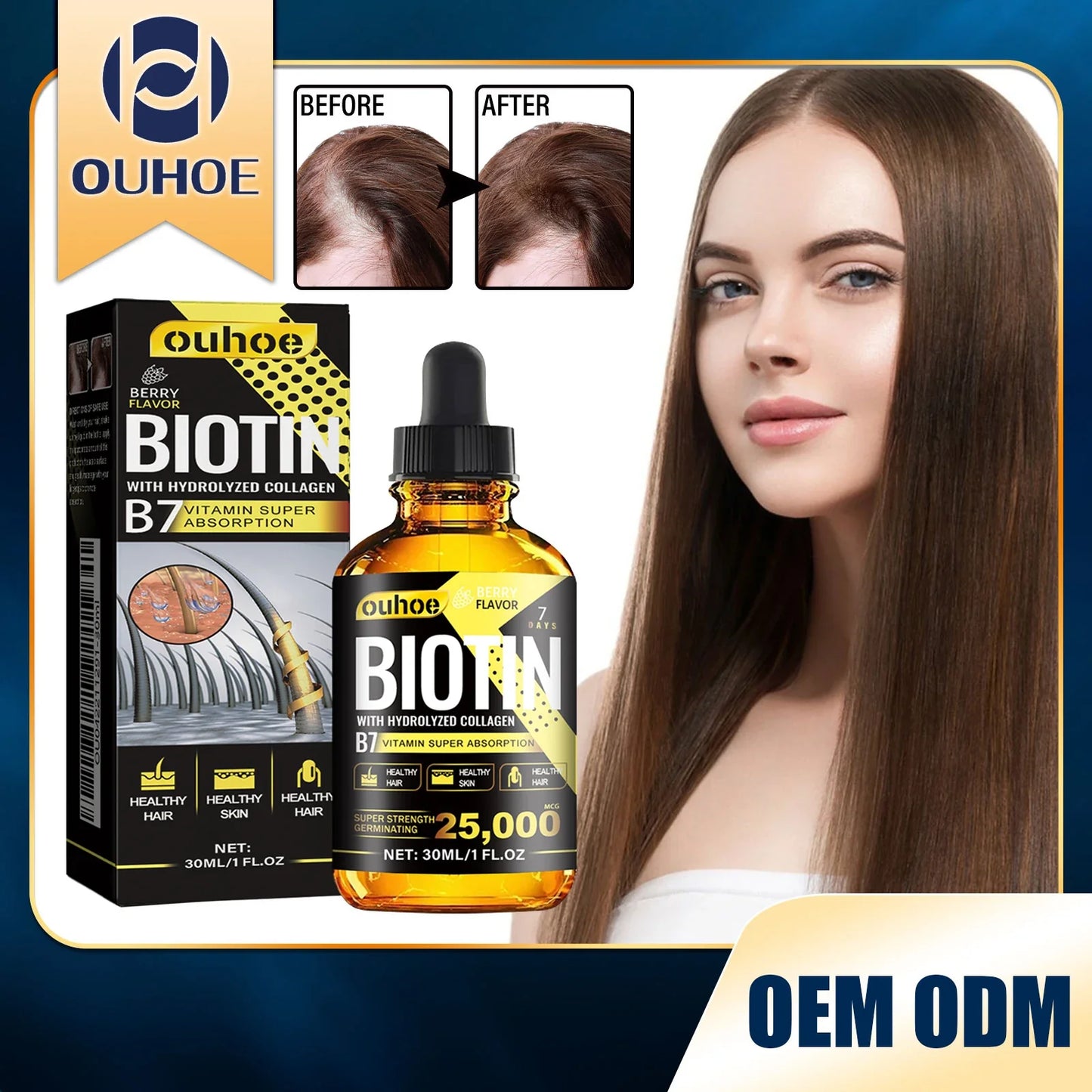 Collagen & Vitamin B7 Hair Essential Oil – Nourish & Smooth