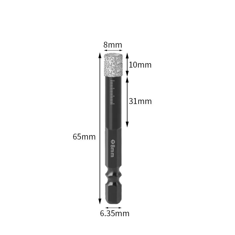 New 6/8/10/12mm Heavy-Duty Diamond Drill Bit Set Vacuum Brazed Hex Diamete for Porcelain Granite Marble Tile Drilling Bits Set Peaceful Pleasures Health and Wellness 8mm