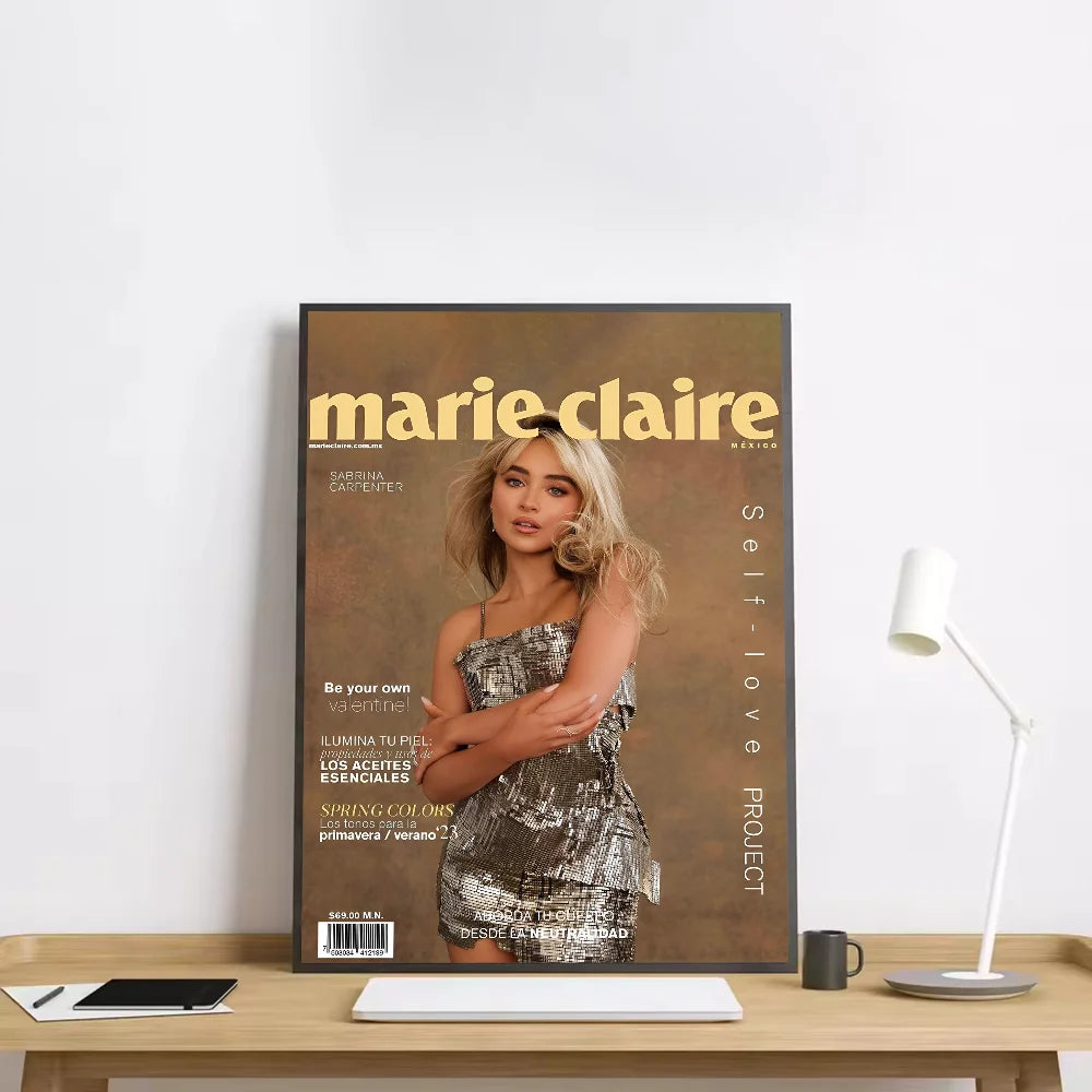 Sabrina Carpenter Portrait Poster – HD Waterproof Wall Art Decor Wall Art Poster Peaceful Pleasures Health and Wellness z4 40X50cmNoframe