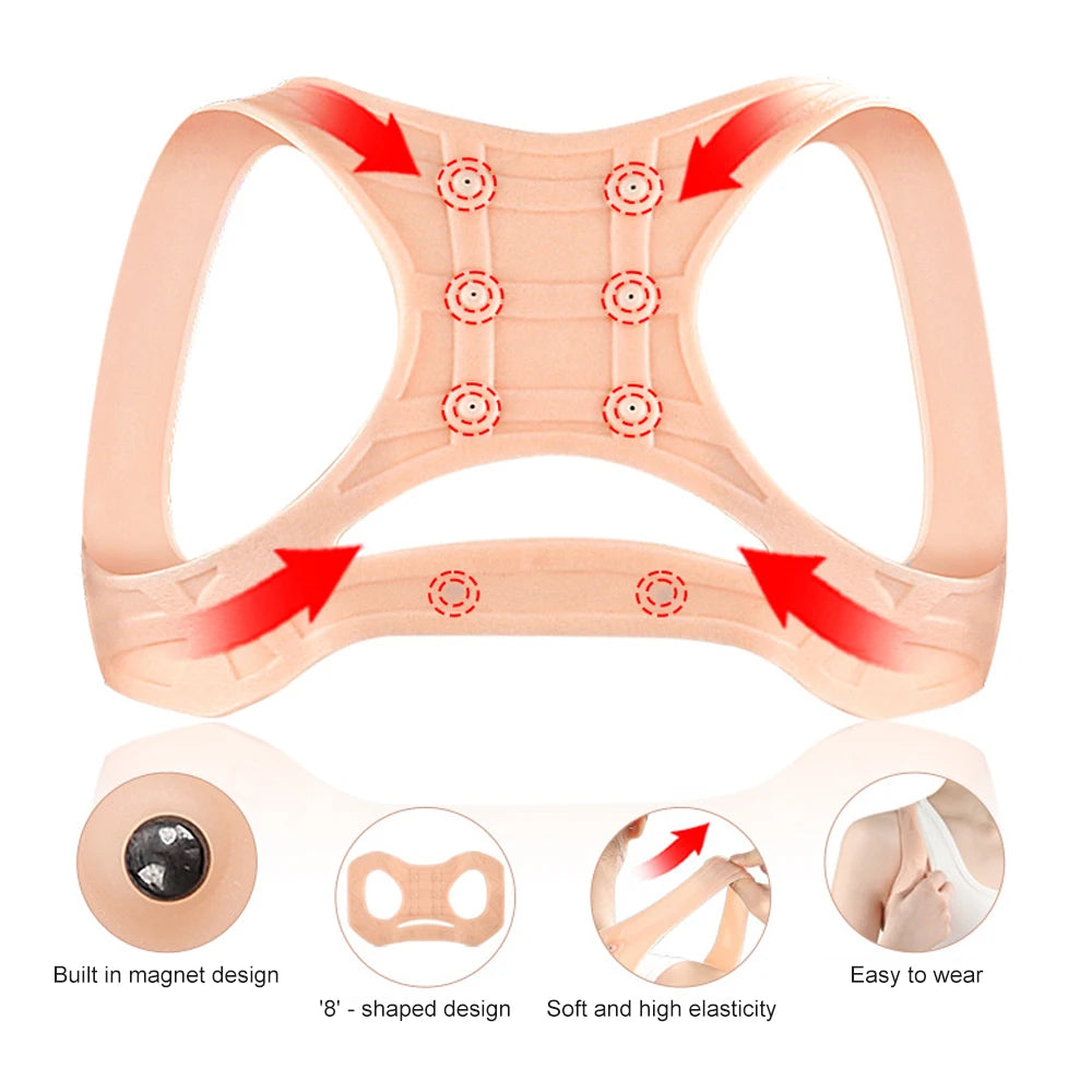 1PCS Silicone Magnetic Posture Corrector for Women & Men, Back Brace, Shoulder Brace, Back Brace for Lower Back Pain Women Peaceful Pleasures Health and Wellness
