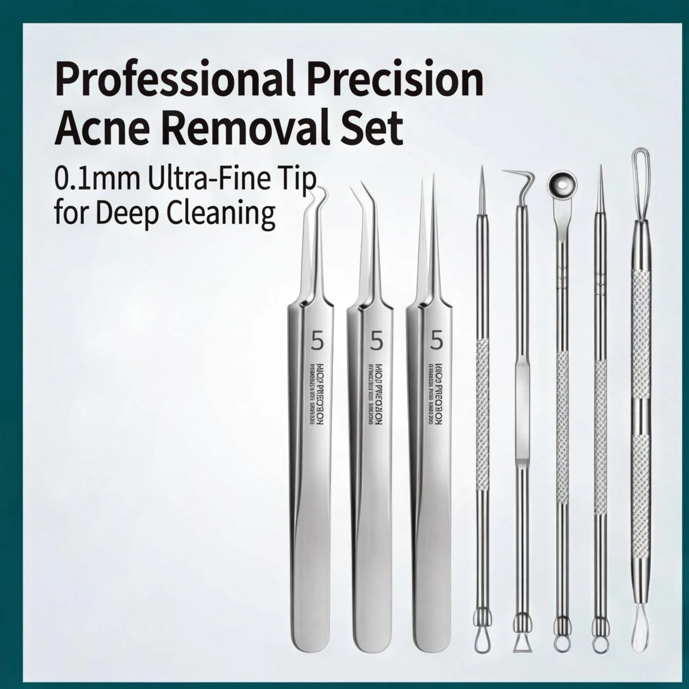 8-Pc Stainless Steel Blackhead Extractor & Blemish Tool Kit