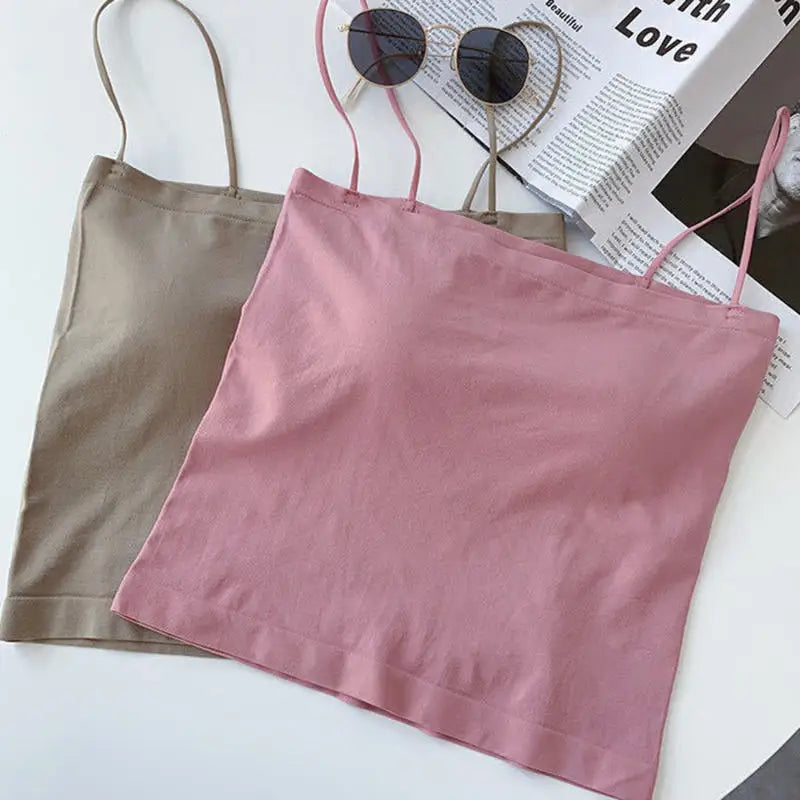 Women Solid Color Suspender Breast Wrapped One-piece Breast Pad Strapless for Ladies Beautiful Back Bottom Layer Inner Vest Peaceful Pleasures Health and Wellness