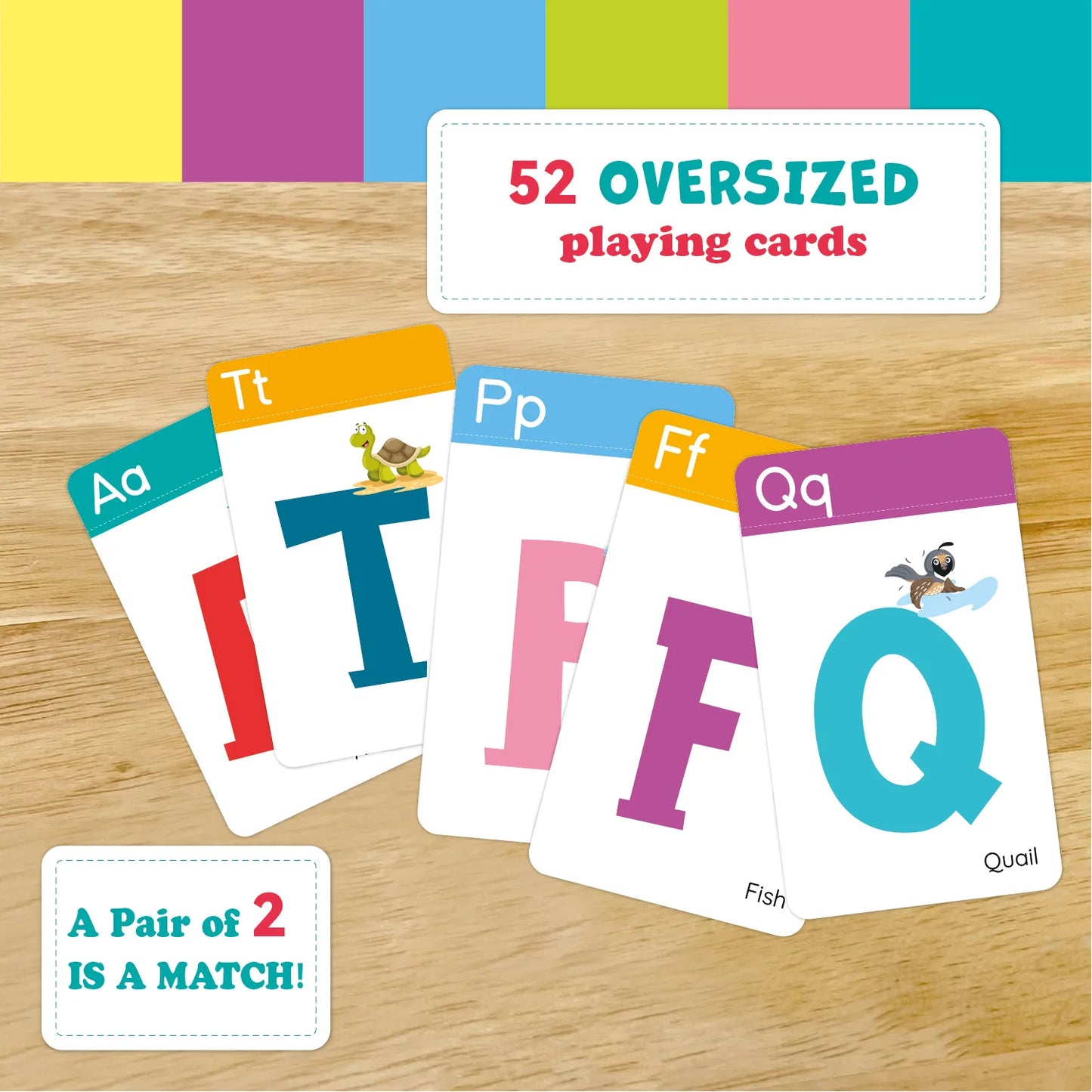 Bview Art 52 Sheets Alphabet Go Fish Card Game ABC Letter Matching