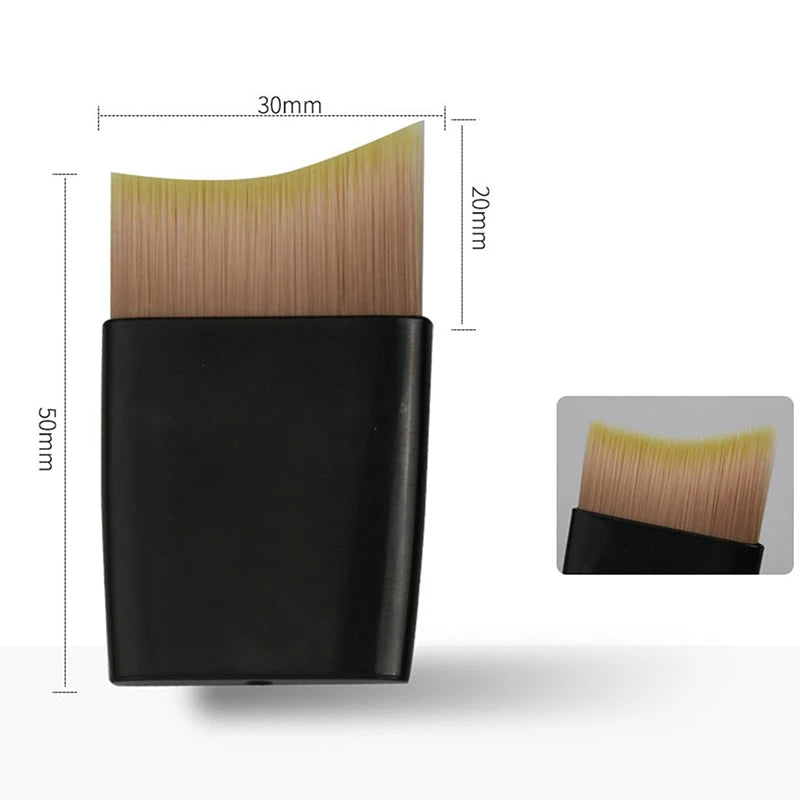 1 Pcs Ultra-Thin One-Line Foundation Brush Crescent-Shaped Mask Brush Short Handle Fluffy Soft Bristle Professional Beauty Tool Peaceful Pleasures Health and Wellness C