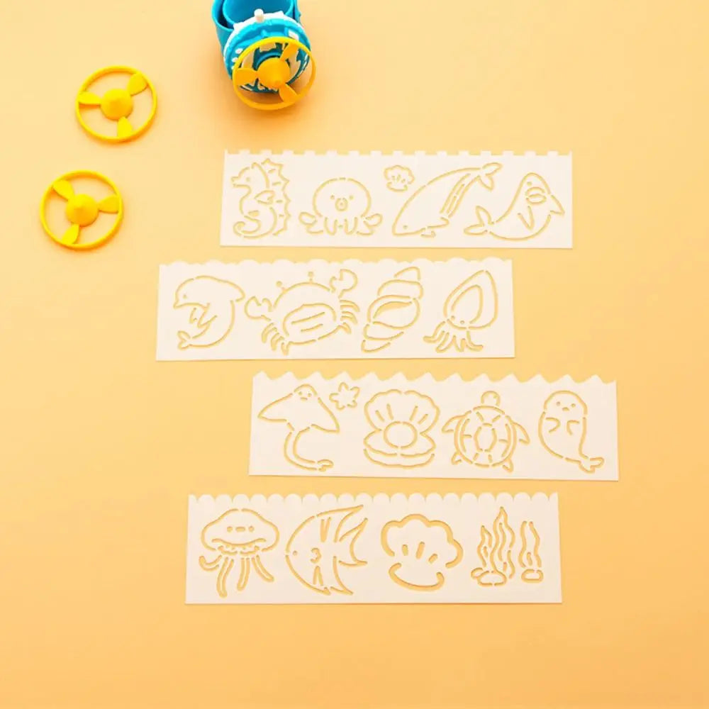 4pcs/set Copying Stencils Hollowed Drawing Templates DIY Craft Decorative Spray Painting Template Handcraft Stamping Peaceful Pleasures Health and Wellness style 6