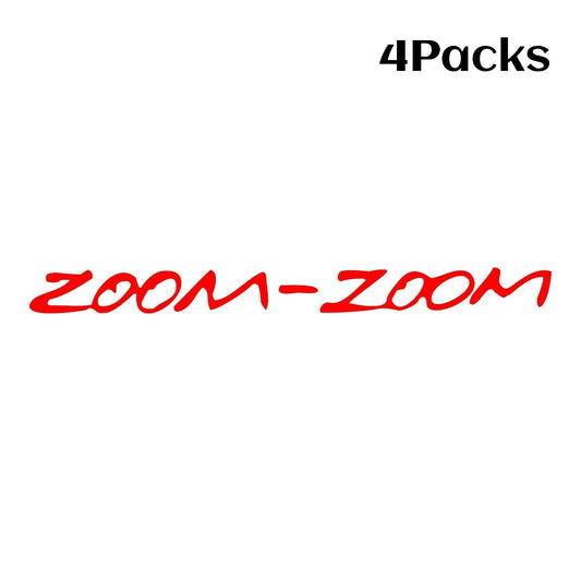4Packs 8" X 0.75" Zoom Zoom Decal Die-cut Sticker For Car Truck Window Bumper Vinyl Decal Peaceful Pleasures Health and Wellness WHITE