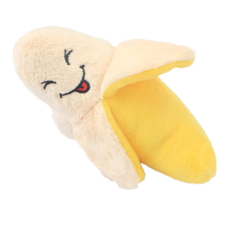 Pet Toys Plush Squeaky Toy Bite-Resistant Clean Dog Chew Puppy Training Toy Soft Banana Bone Vegetable Fruit Pet Supplies DC05 Peaceful Pleasures Health and Wellness