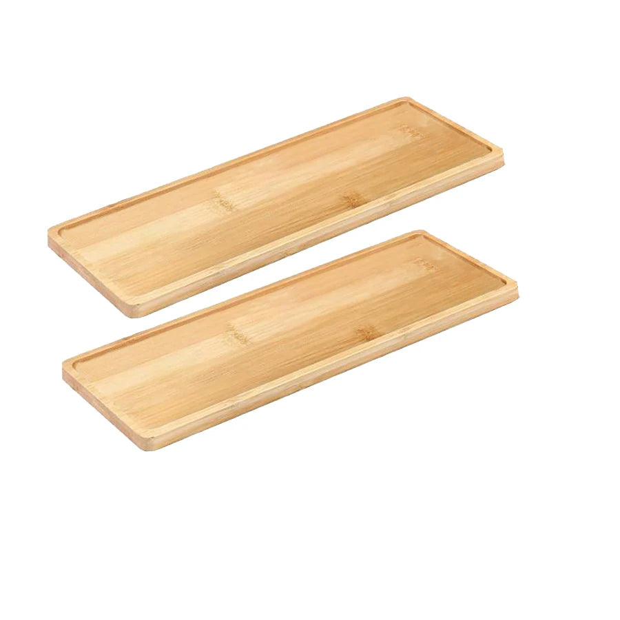 Bamboo Wooden Vanity Tray – Decorative Bathroom Countertop & Dresser Organizer (1, 2 or 3 Pack)